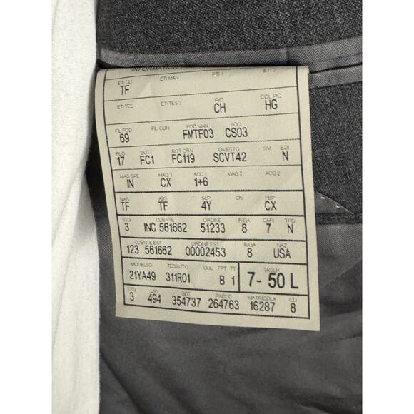 Tom Ford Charcoal Gray Suit Jacket Blazer 50/40L US Men’s Wool Notch Lapel - Picture 6 of 9